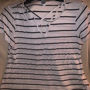 Striped black and white shirt